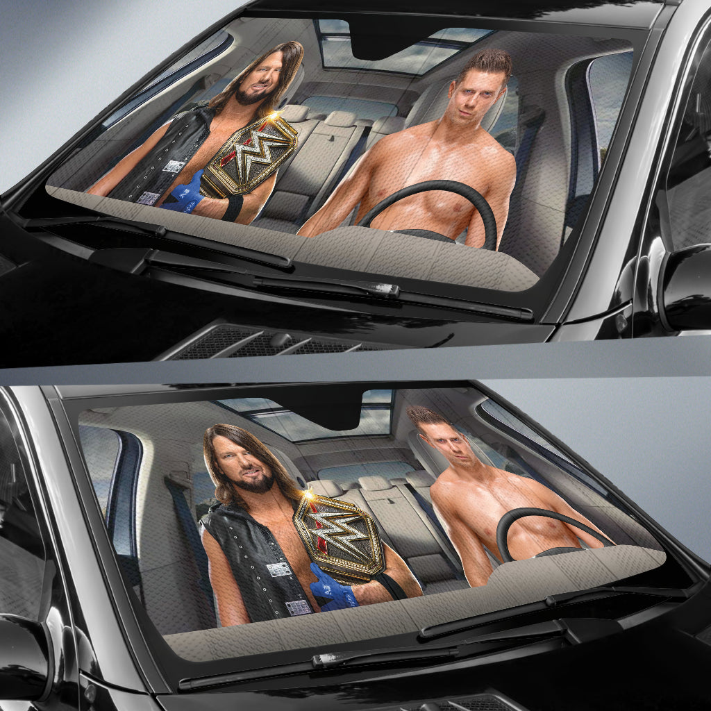 The Miz Vs Aj Styles Wwe Driving Auto Sun Shade