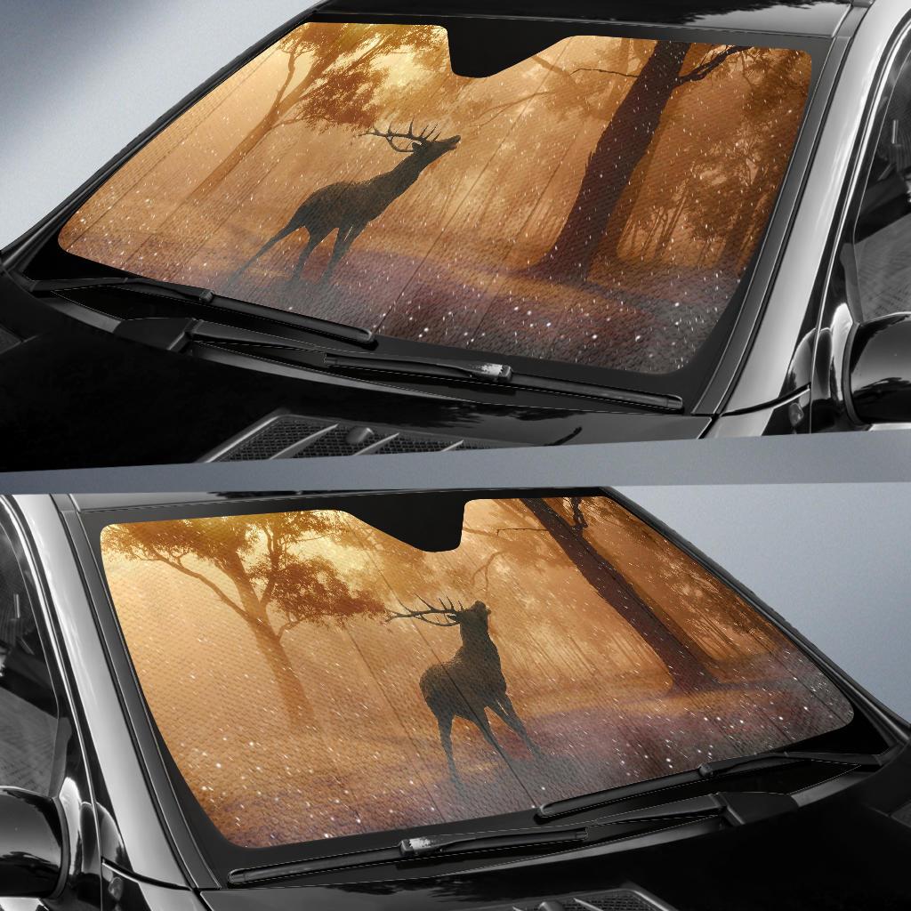 Red Deer Sun Light Forest 4K Car Sun Shade Gift Ideas 2021