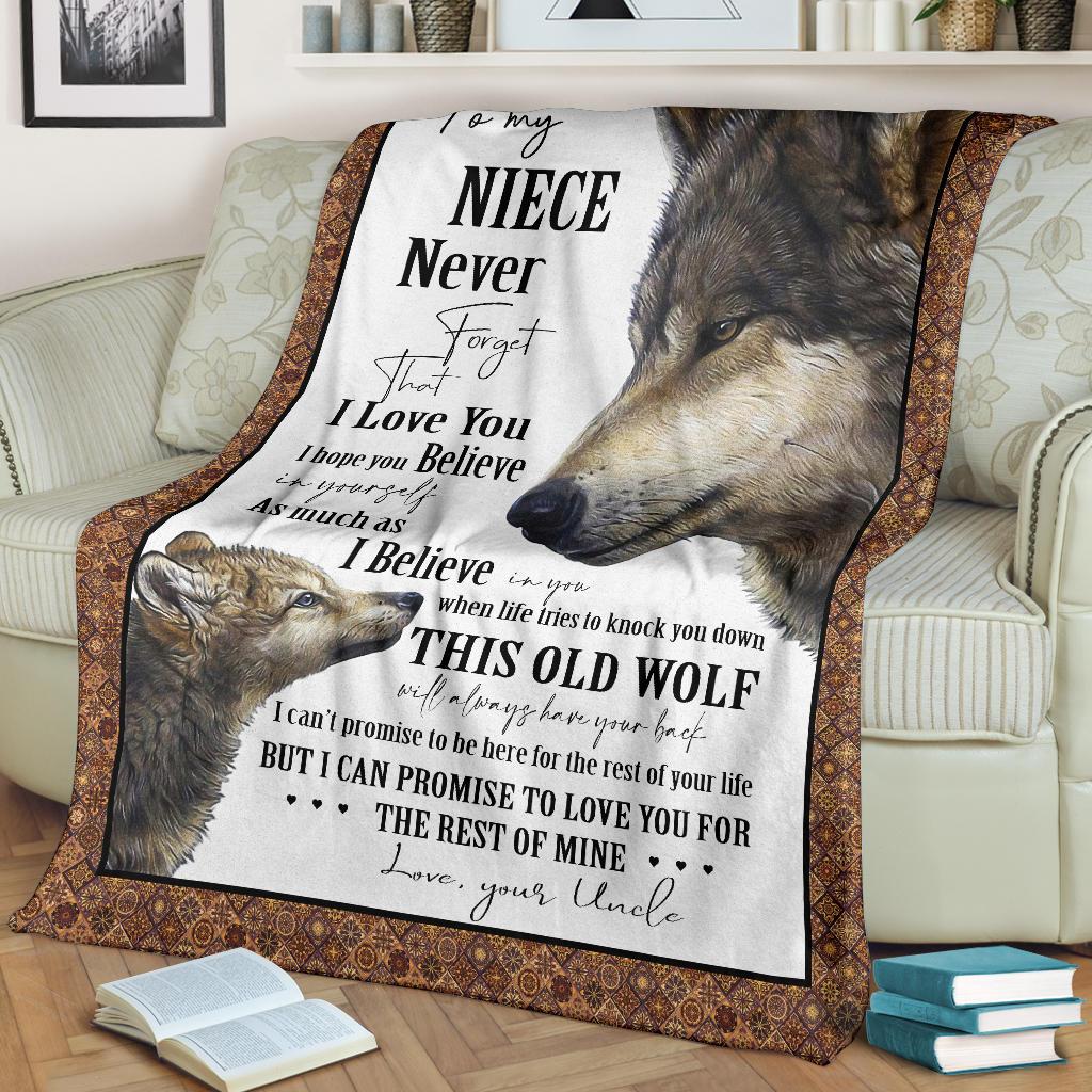 Wolf Quilt Forget Who You Are Never Premium Blanket