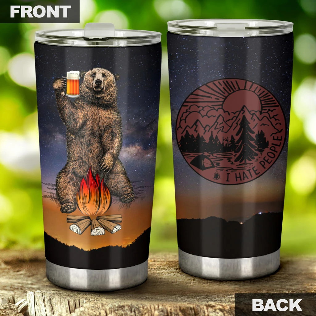 Bear Beer Camping Camfire Tumbler 2021