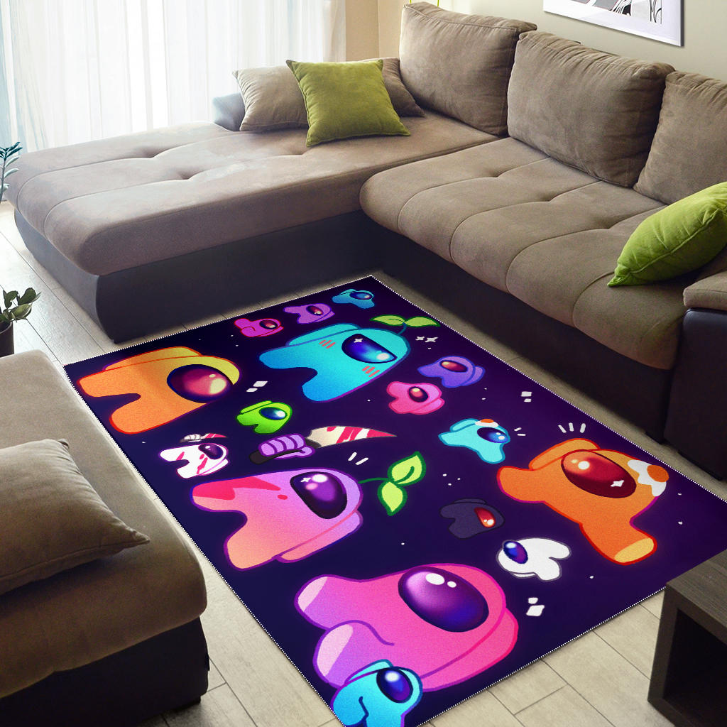 Among Us Violet Galaxy Carpet Area Rug