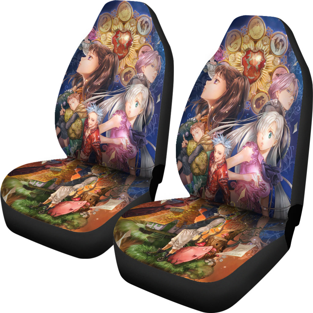 Characters The Seven Deadly Sins Art Car Seat Covers Gift For Fan Anime