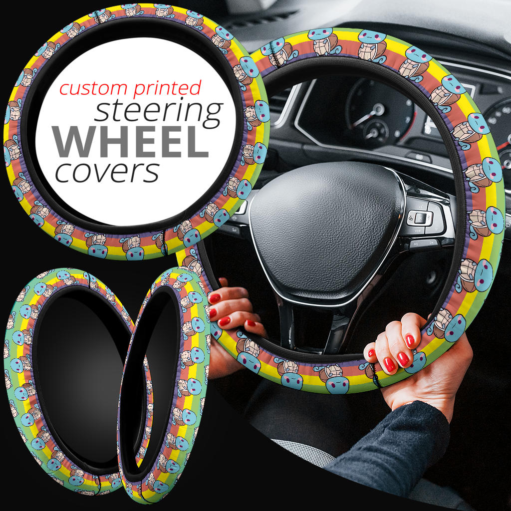 Squirtle Pokemon Anime Custom Car Steering Wheel Cover