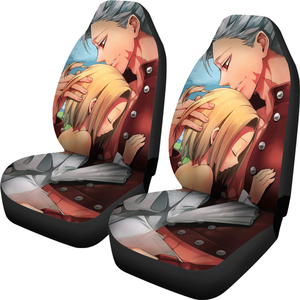 Ban And Elaine The Seven Deadly Sins Car Seat Covers Gift For Fan Anime