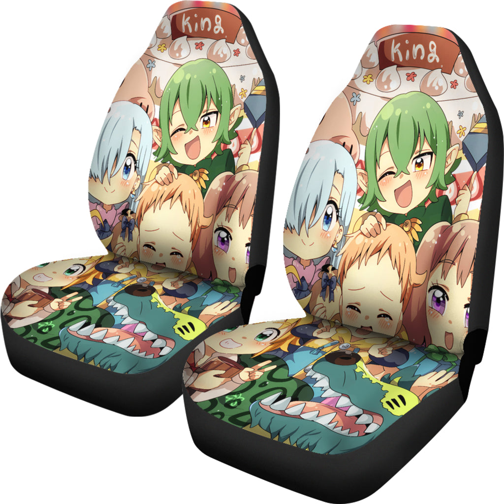 Cute Chibi The Seven Deadly Sins Car Seat Covers Gift For Fan Anime