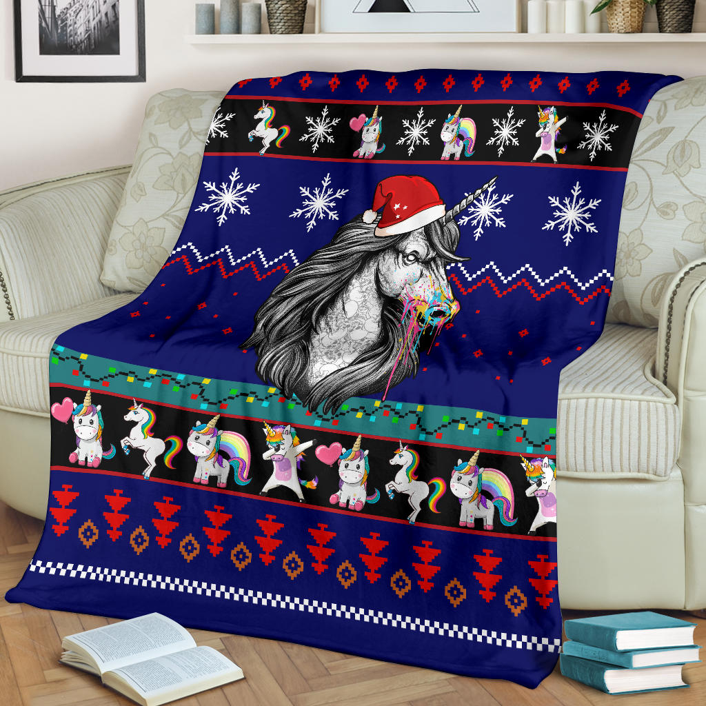 Unicorn Christmas Blanket Amazing Gift Idea