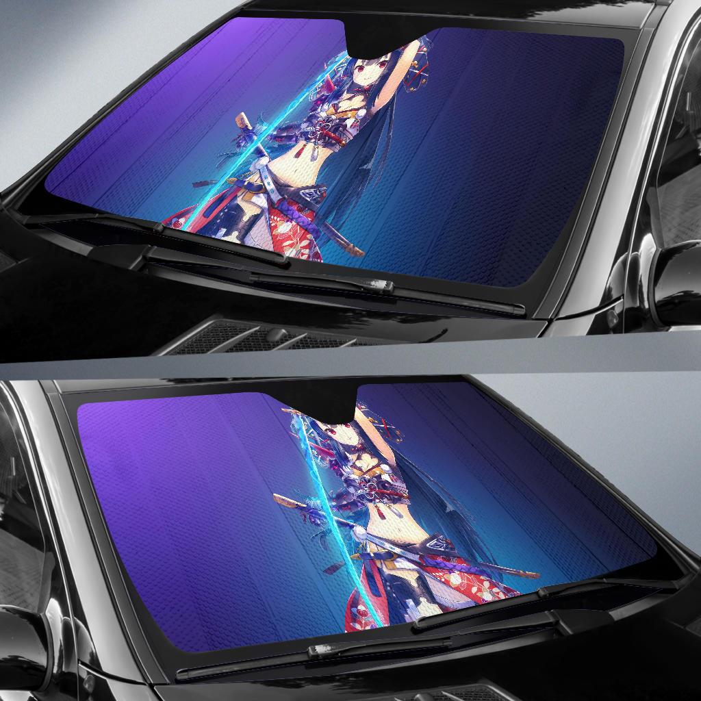 Warrior Girl Katana Girl 4K Car Sun Shade Gift Ideas 2022