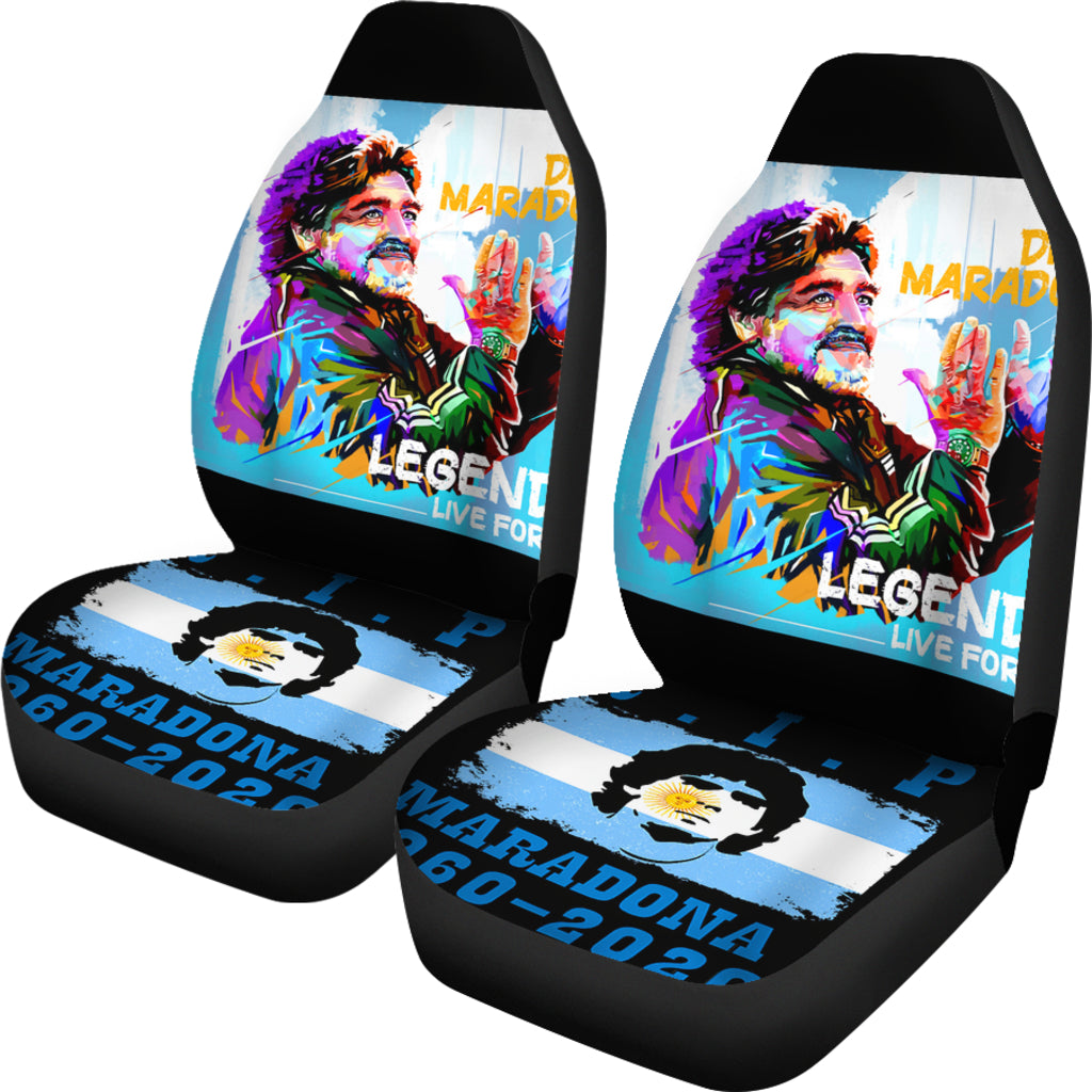 Legend Live Forever Diego Armando Maradona 10 Rip 1969 2022 Car Seat Covers Gift For Fooball