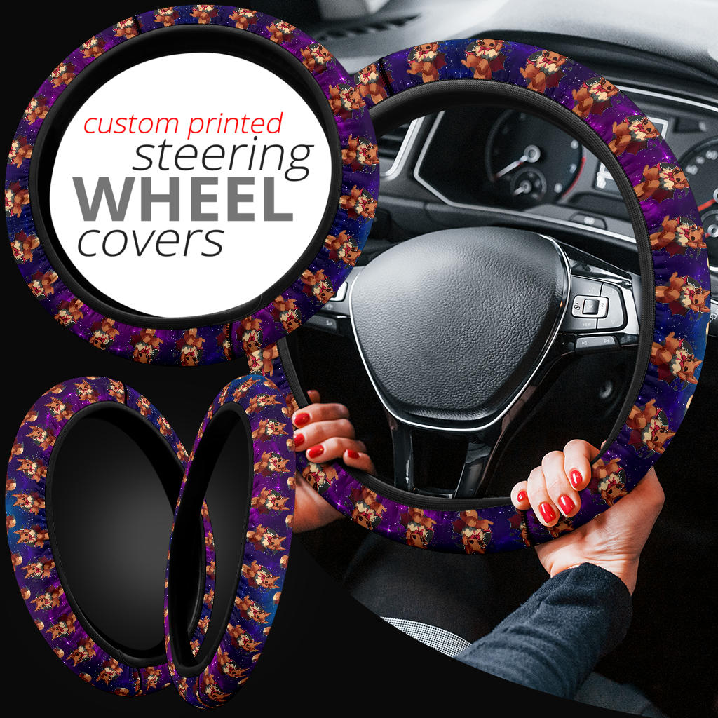 Eevee 2 Pokemon Car Steering Wheel Cover