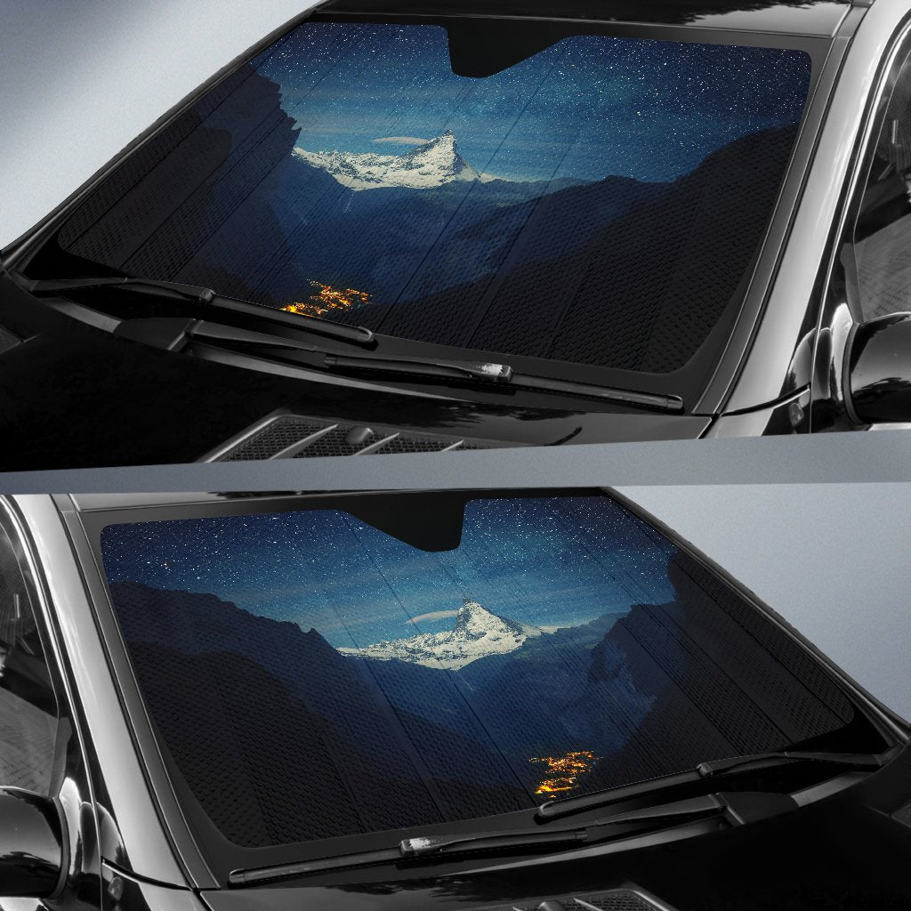 Switzerland Mountains Stars Night Sun Shade Gift Ideas 2022