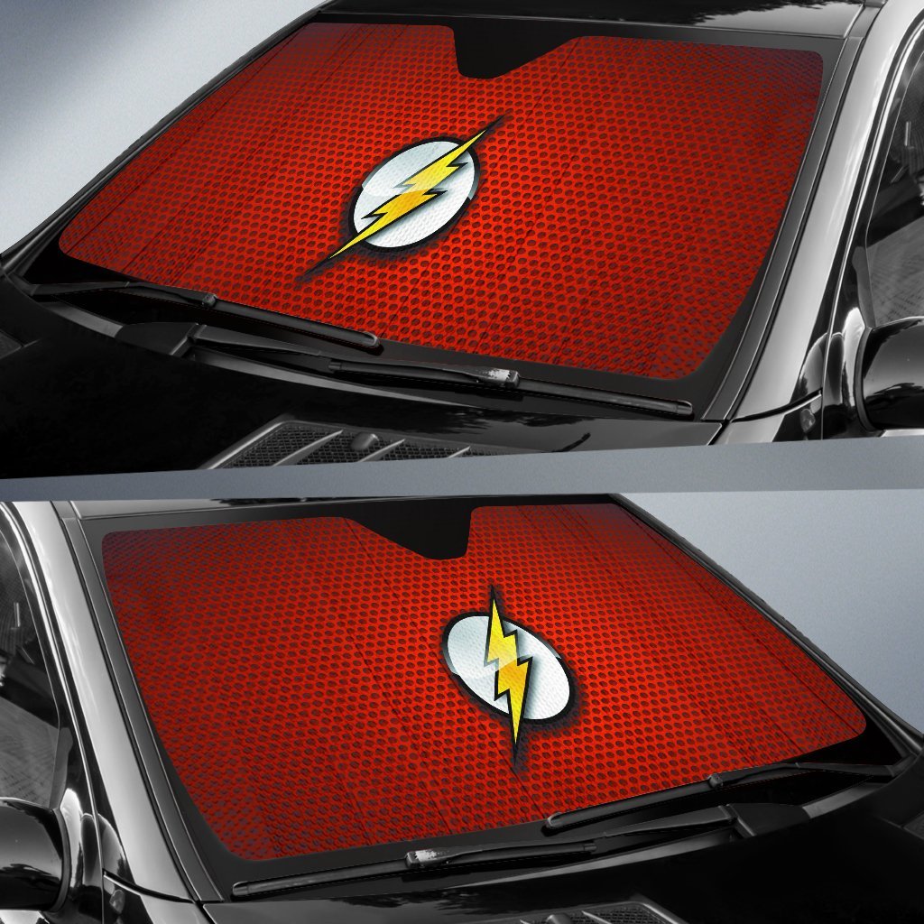 The Flash Logo In Red Theme Car Auto Sunshades Amazing Best Gift Ideas 2022