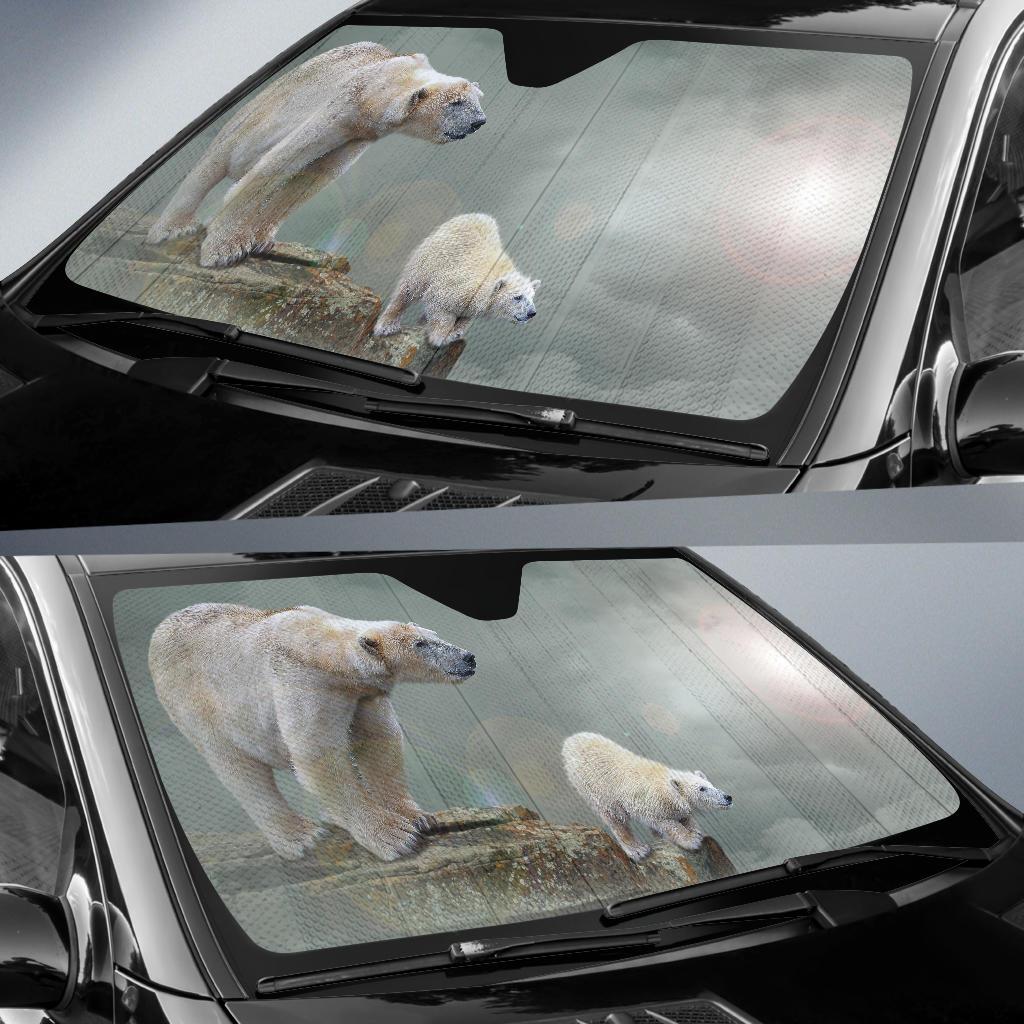 Polar Bears Polar Bear Cub 4K Car Sun Shade Gift Ideas 2022