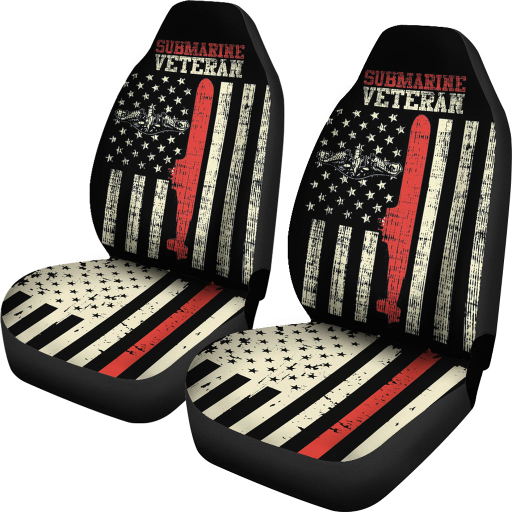 Us Navy Submarine Veteran Usa Flag Vintage Car Seat Covers