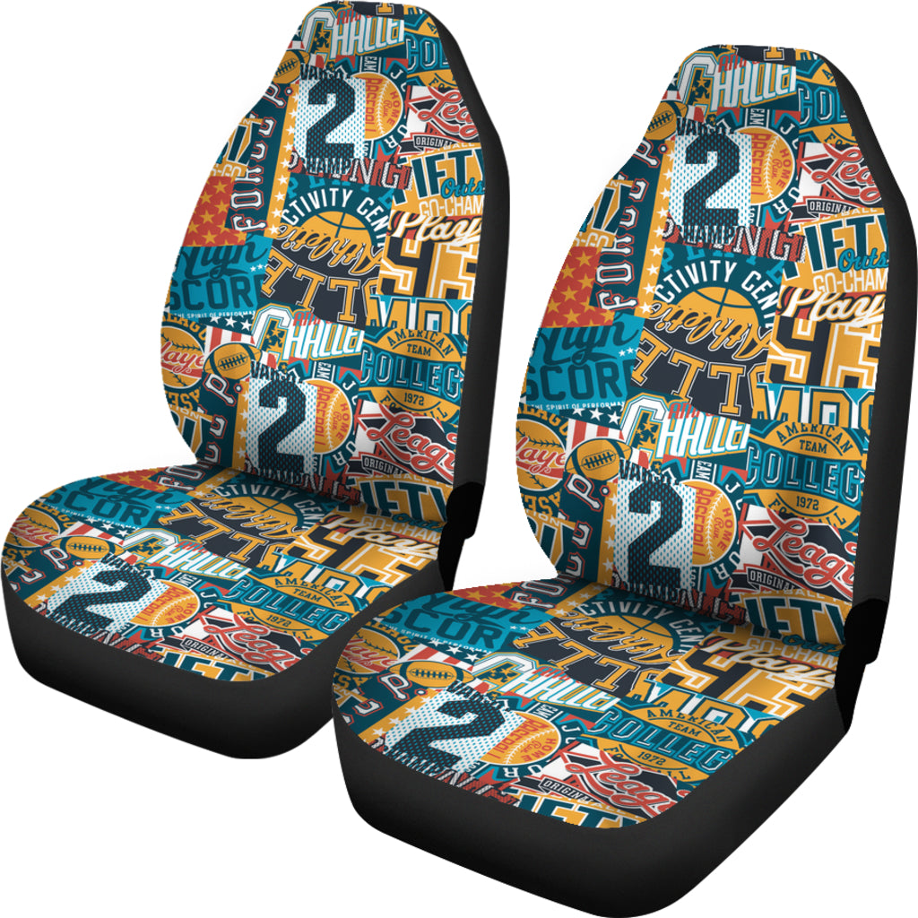 Vintage American College Sports Car Seat Covers