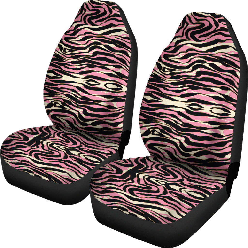 Pink And White Zebra Seat Covers