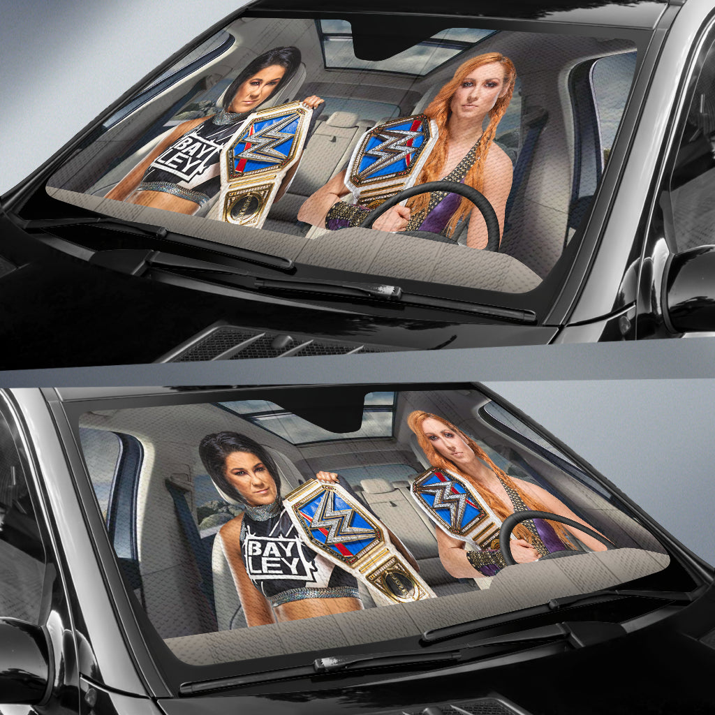 Becky Lynch Vs Bayley Wwe Driving Auto Sun Shade