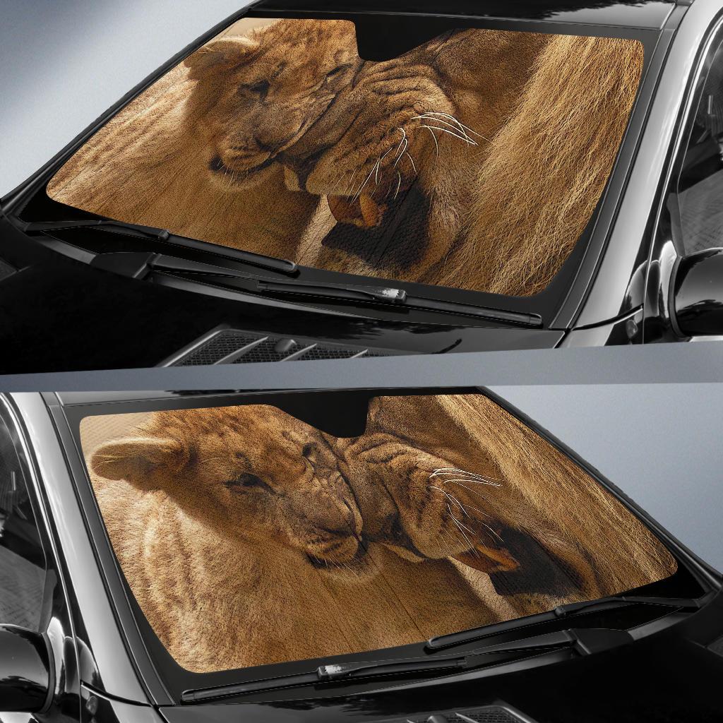 Lion Lion Cub African Lion 4K Car Sun Shade Gift Ideas 2022