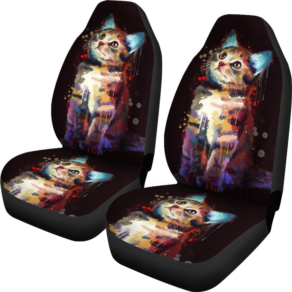 Cat Art Car Seat Covers Amazing Best Gift Idea