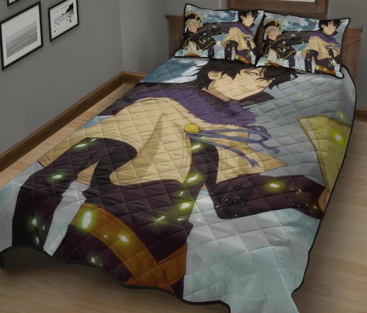 Yuno Black Clover Anime Quilt Bed Set Pillow Case Amazing Decor Gift Ideas 1