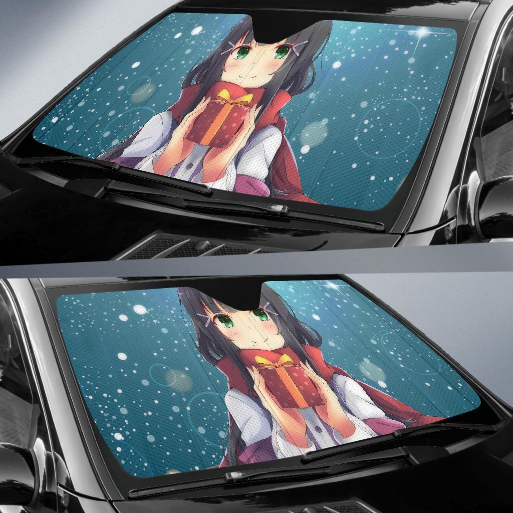 Anime Girl Xmas Gift Winter Hd 4K Car Sun Shade Gift Ideas 2021
