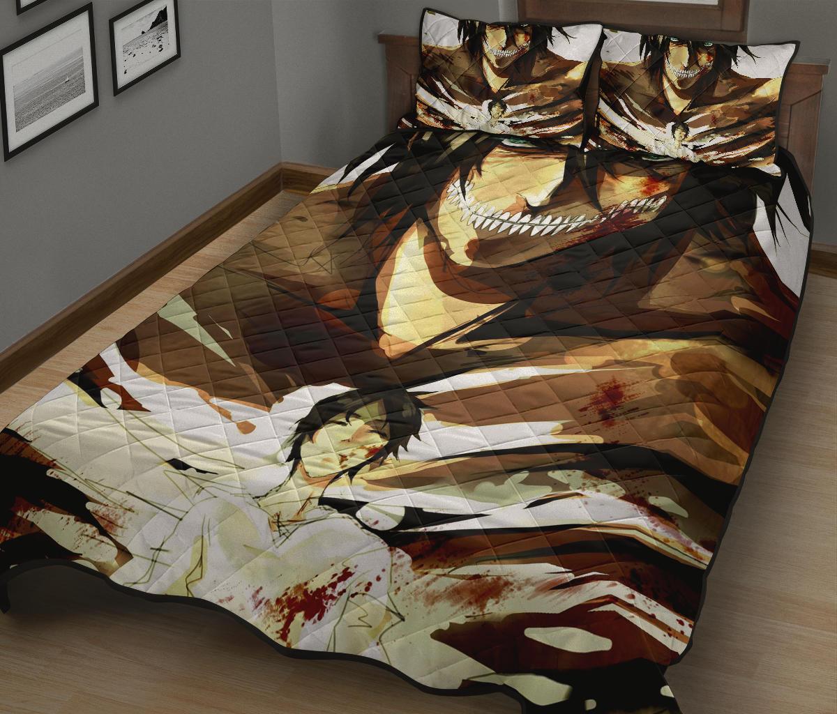 Attack On Titan 6 Anime Quilt Bed Set Pillow Case Amazing Decor Gift Ideas