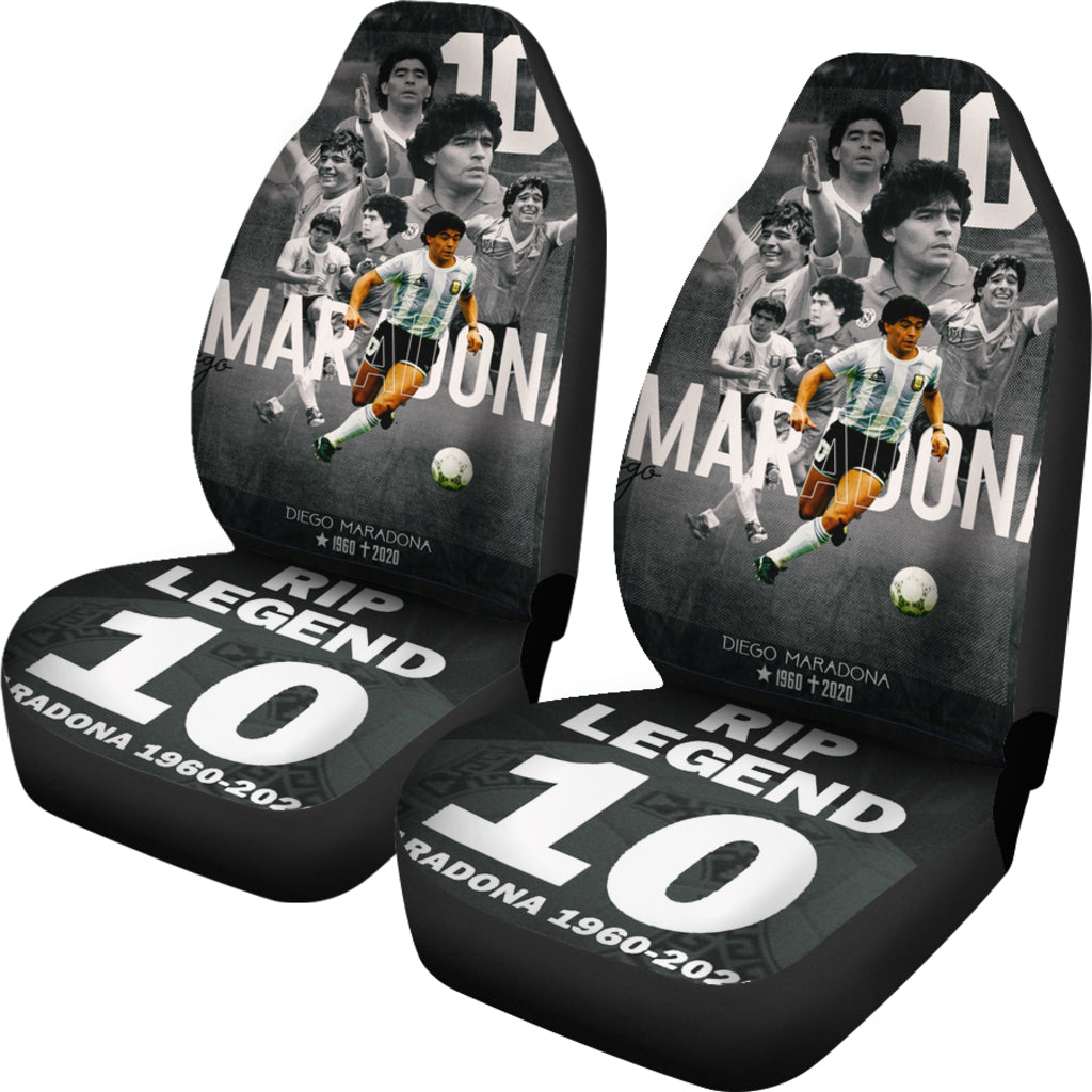 Rip Legend Gray Diego Armando Maradona 10 Rip 1969 2022 Car Seat Covers Gift For Fooball