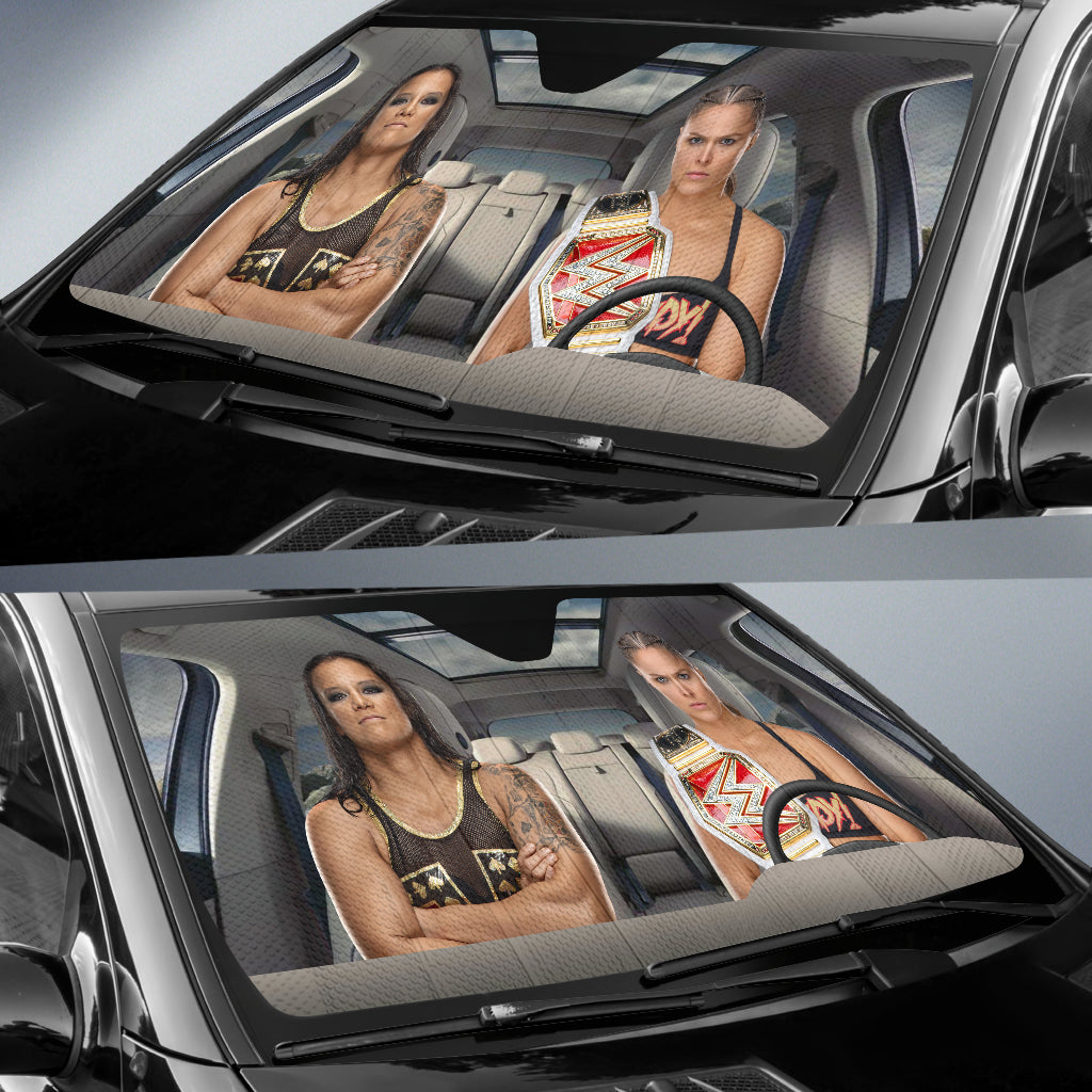 Ronda Rousey Vs Shayna Baszler Wwe Driving Auto Sun Shade