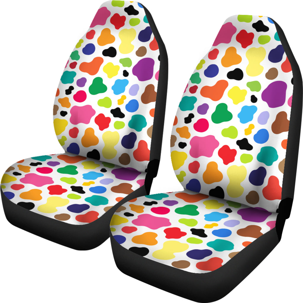 Colorful Cow Print Car Seat