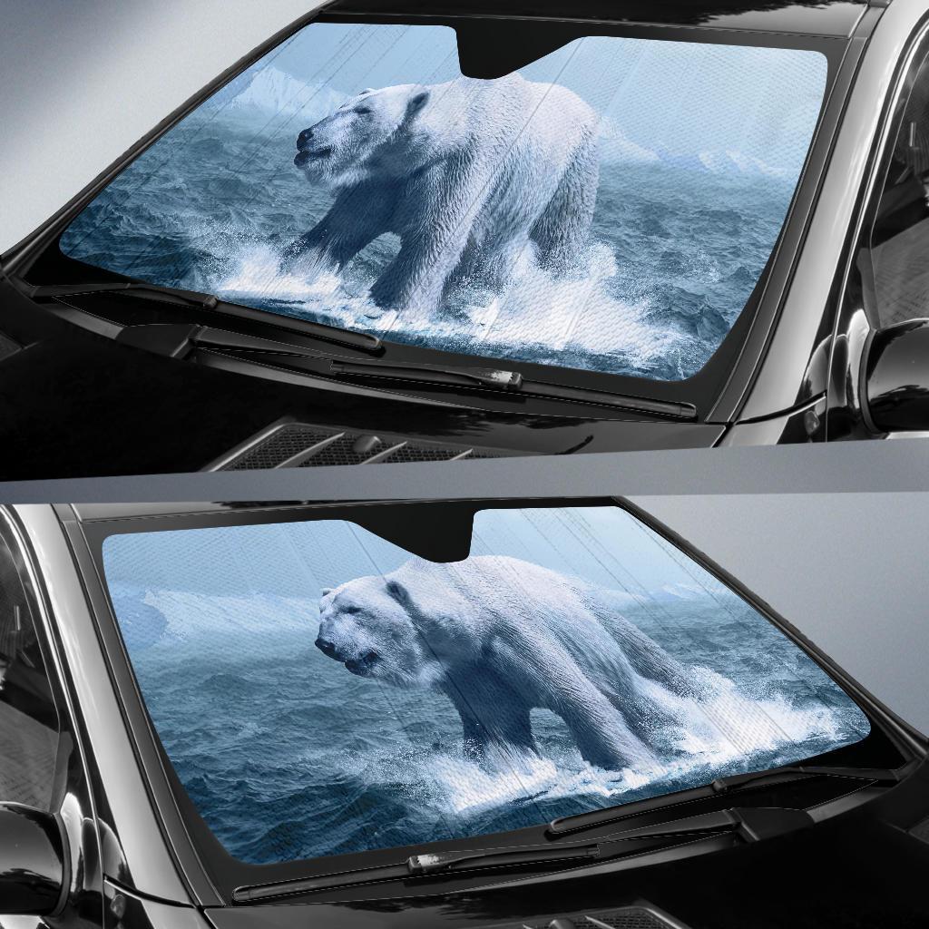 Polar Bear Arctic White Bear Ocean Hd Car Sun Shade Gift Ideas 2022