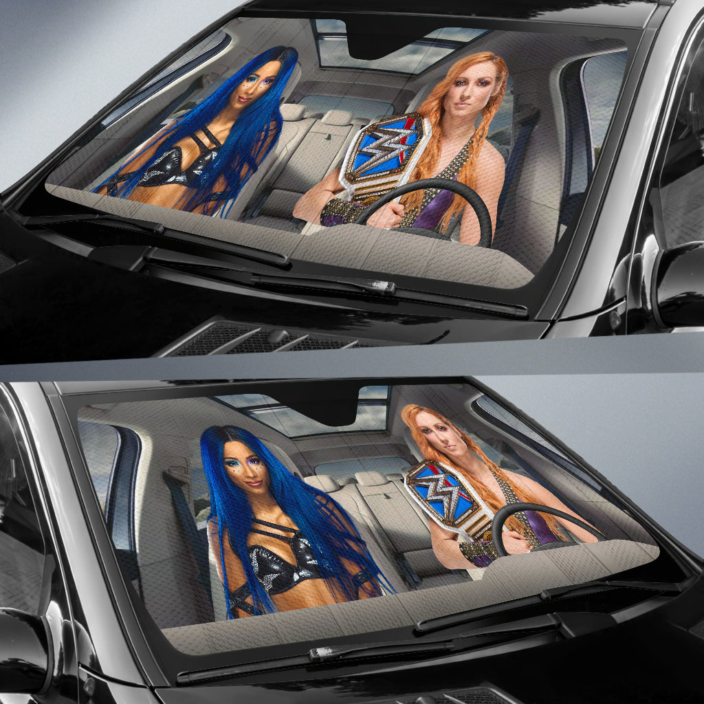 Charlotte Vs Alexa Bliss Wwe Driving Auto Sun Shade