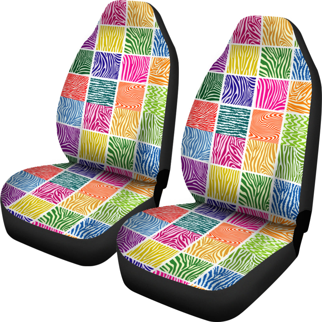 Colorful Zebra Seat Covers