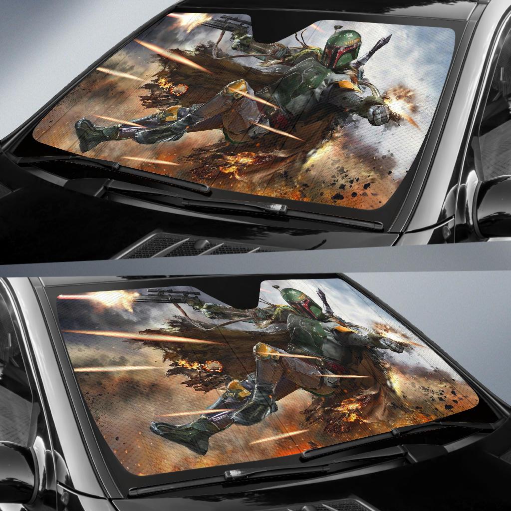 Boba Fett Car Sun Shades Amazing Best Gift Ideas 2021