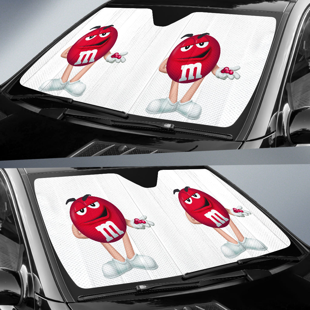 Red M&M Chocolate Auto Sun Shades