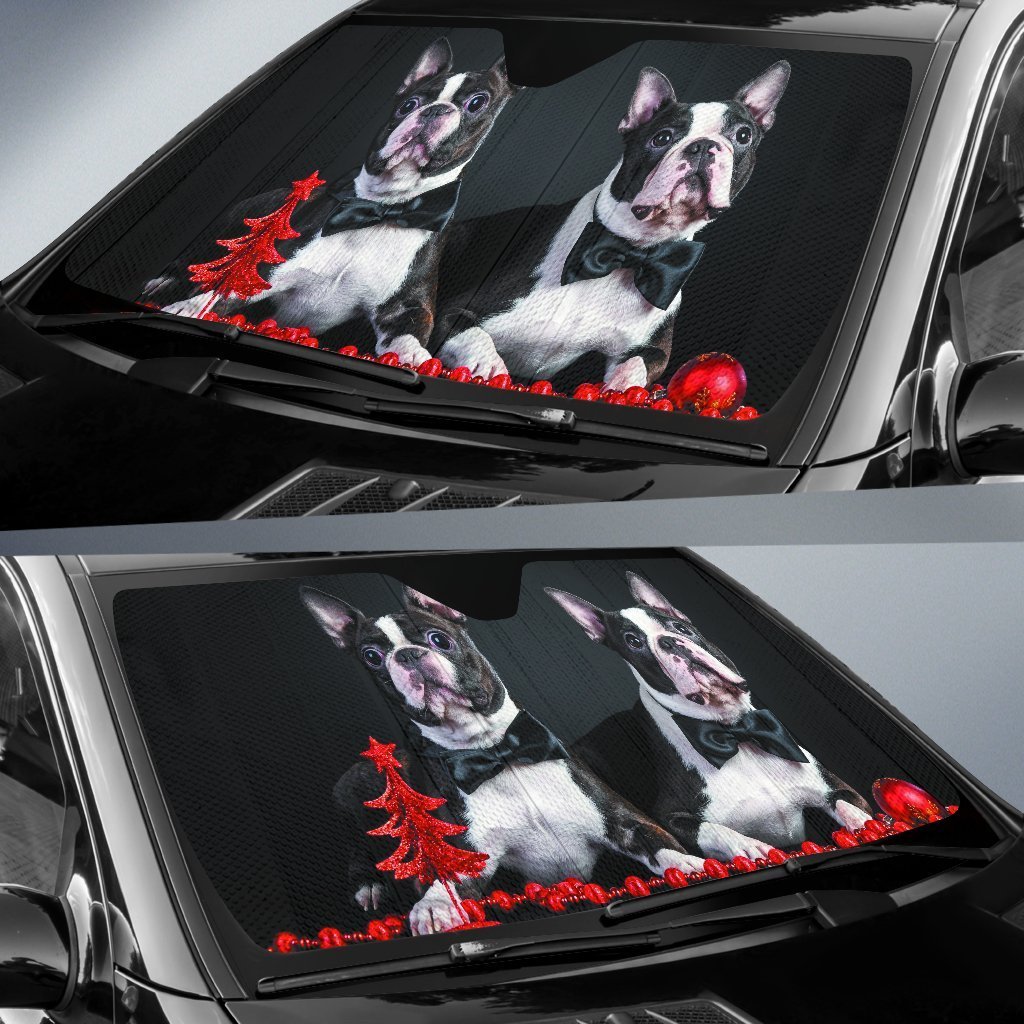 Boston Terrier Christmas Auto Sun Shades Amazing Best Gift Ideas 2021