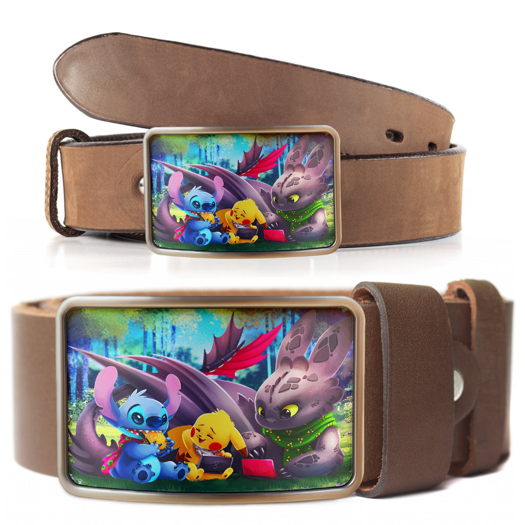 Stitch toothless pikachu Belt Buckle 2021