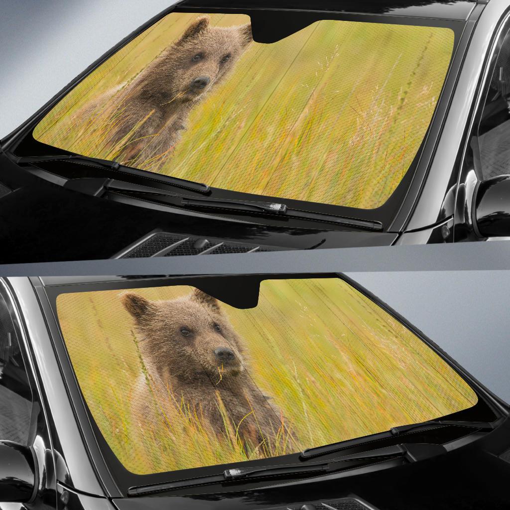 Brown Bear Grass Hd Car Sun Shade Gift Ideas 2021