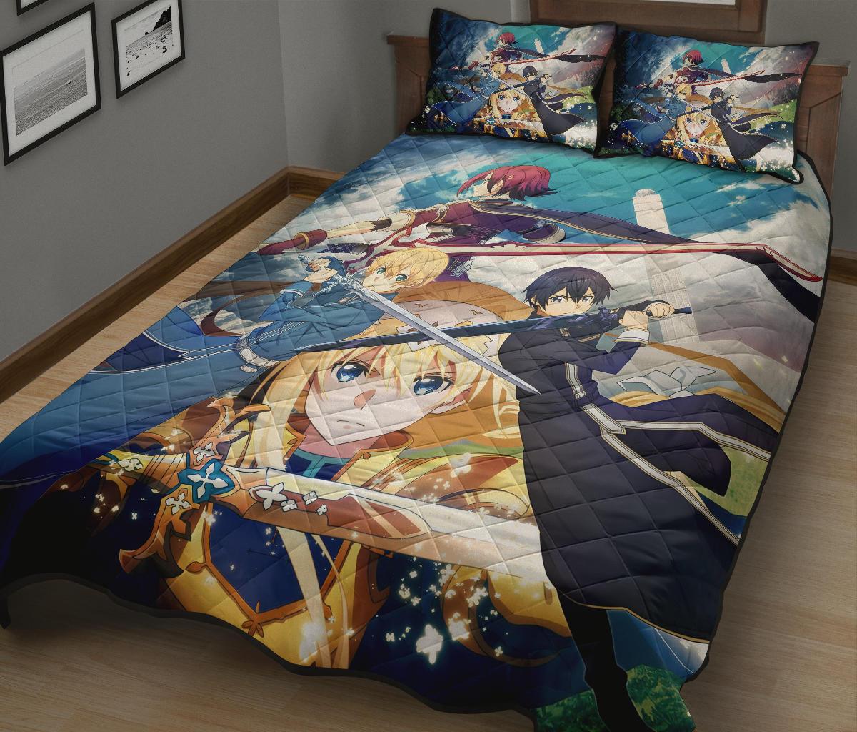 Sword Art Online Anime Quilt Bed Set Pillow Case Amazing Decor Gift Ideas 6