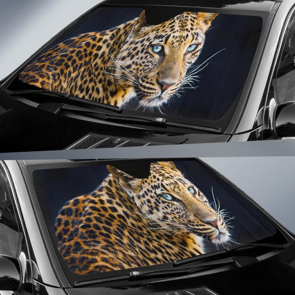 Leopard Portrait 4K Car Sun Shade Gift Ideas 2022