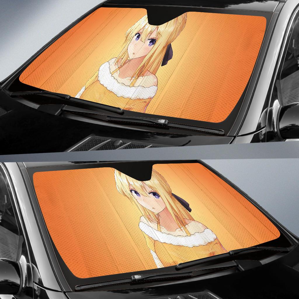 Violet Evergarden Anime Girl Orange 4K Car Sun Shade Gift Ideas 2022