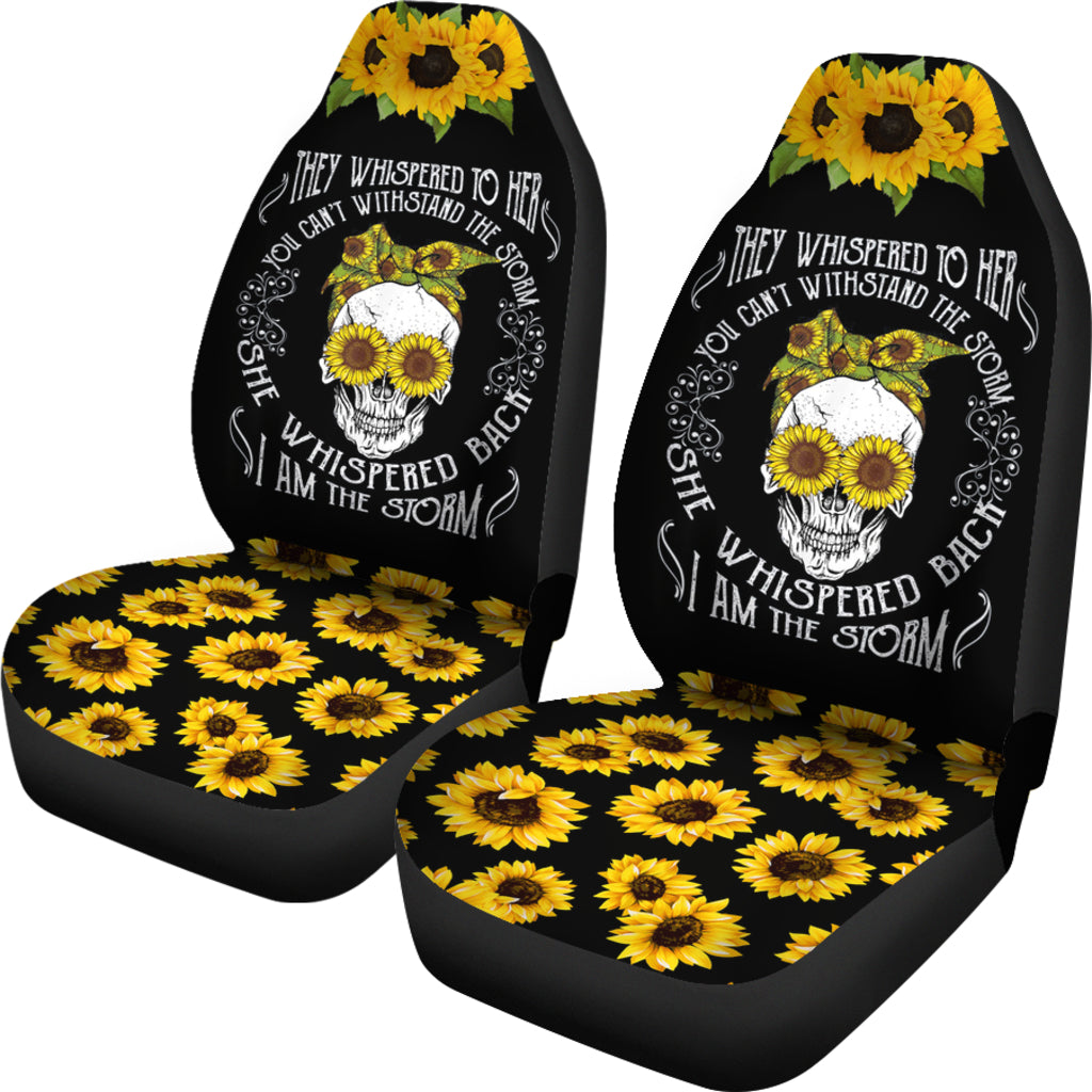 Skull Sunflower I Am The Storm Car Seat Covers