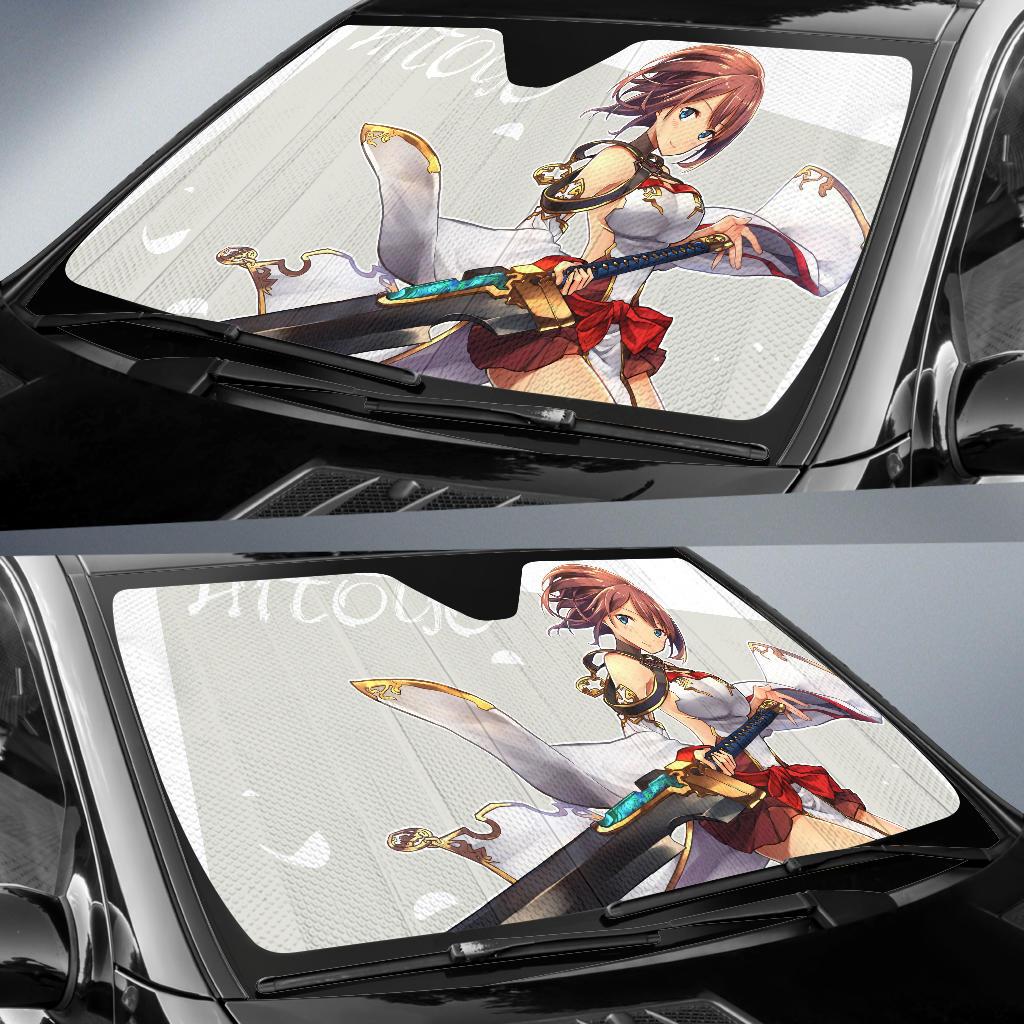 Anime Girl Katana Hd Car Sun Shade Gift Ideas 2022