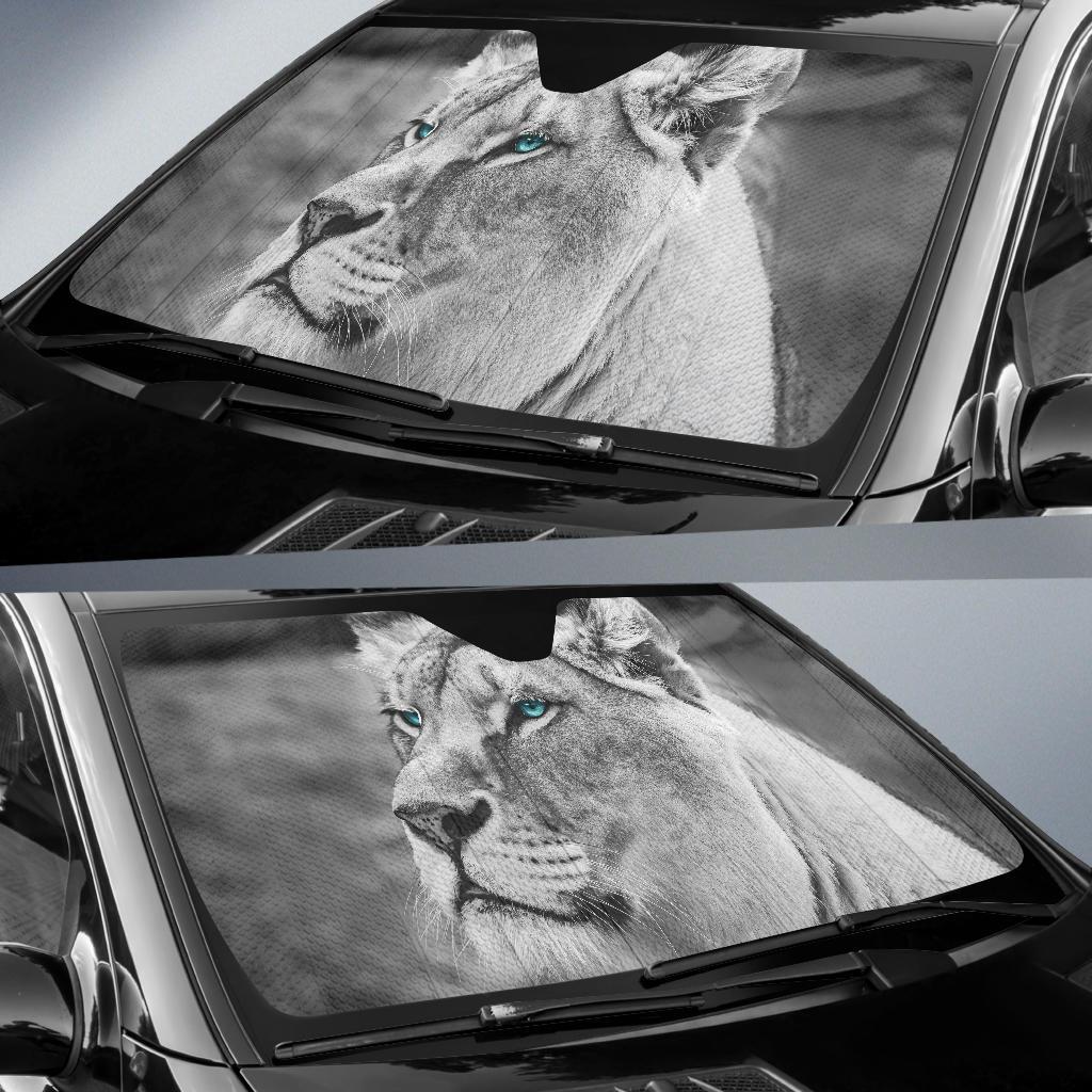 Lion Monochrome Hd 4K Car Sun Shade Gift Ideas 2021