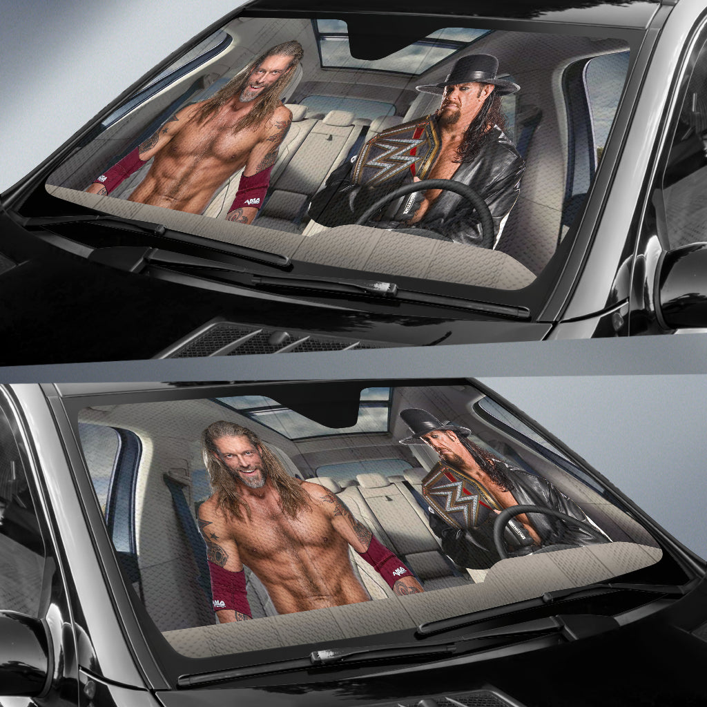 The Undertaker Vs Edge Wwe Driving Auto Sun Shade