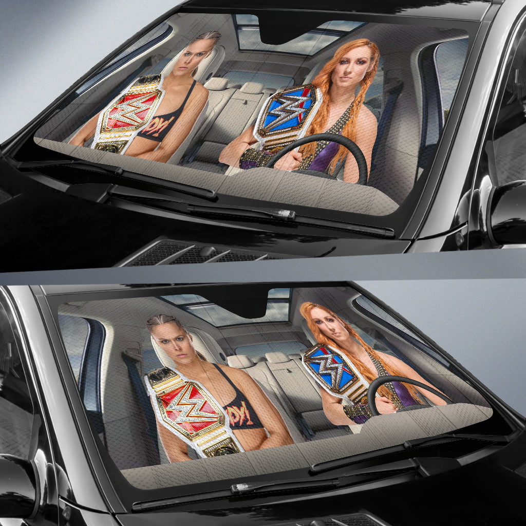 Becky Lynch Vs Ronda Rousey Wwe Driving Auto Sun Shade