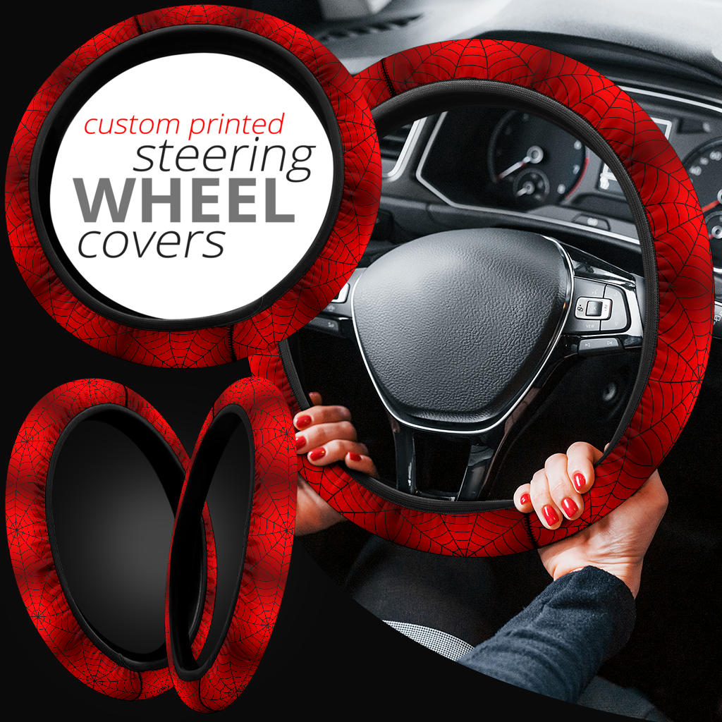 Red Spider Man Custom Car Steering Wheel Cover