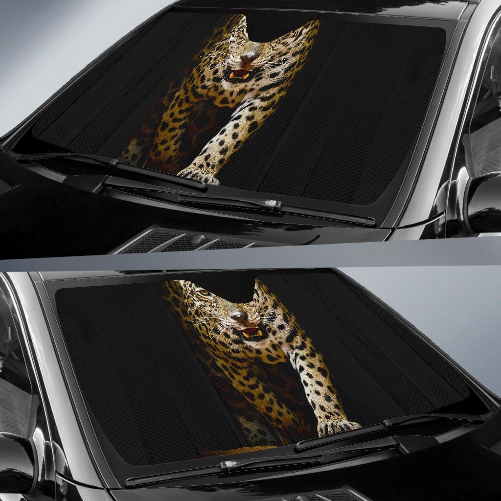 Leopard Black Hd 4K Car Sun Shade Gift Ideas 2022