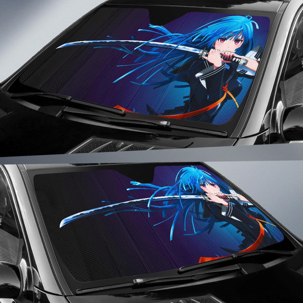 Kisara Tendou Anime Girl Katana 4K Car Sun Shade Gift Ideas 2021