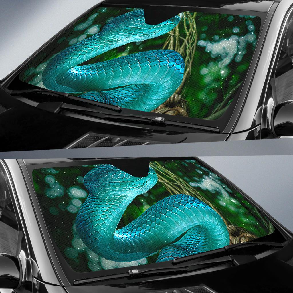 Snake Blue Forest 4K Car Sun Shade Gift Ideas 2021