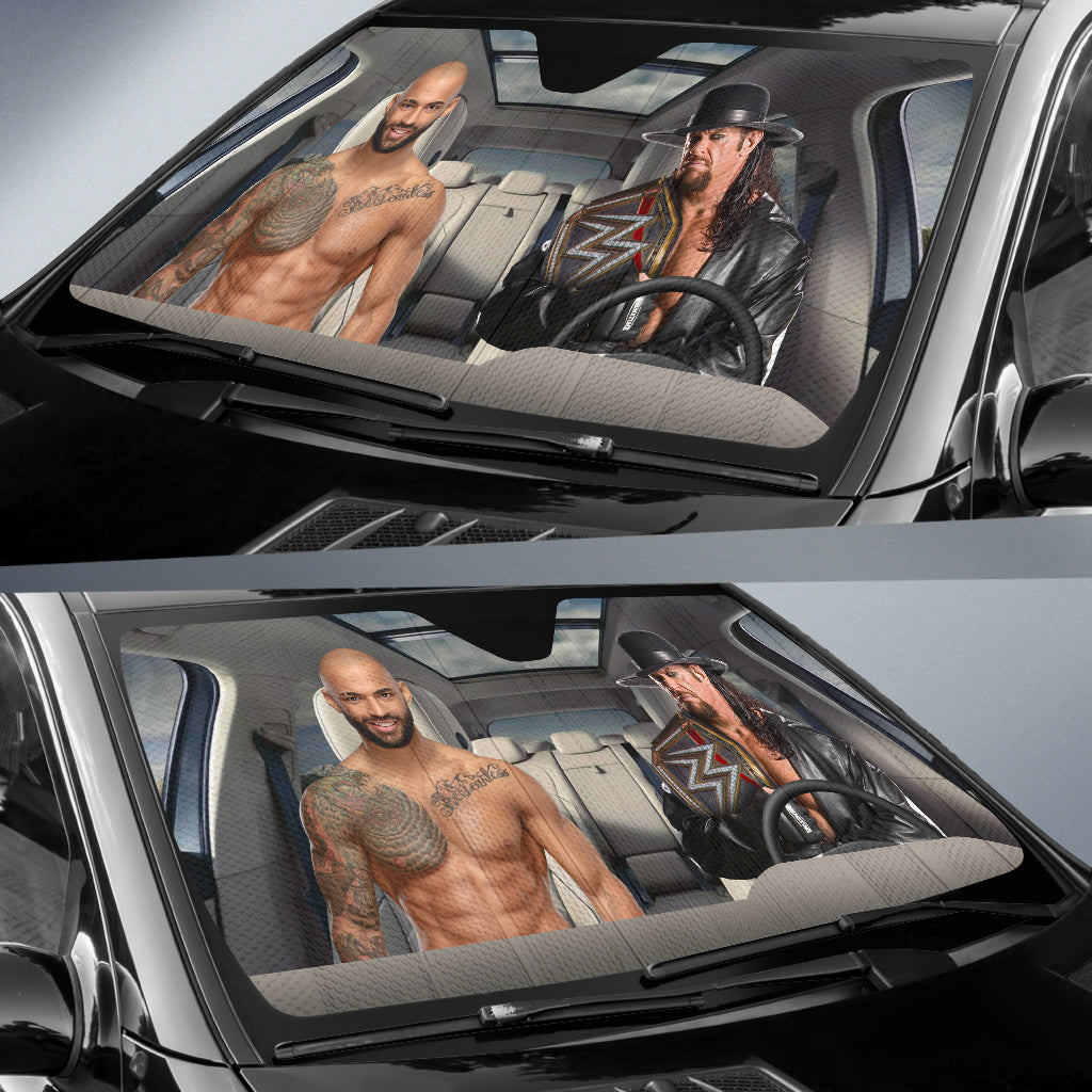 The Undertaker Vs Ricochet Wwe Driving Auto Sun Shade