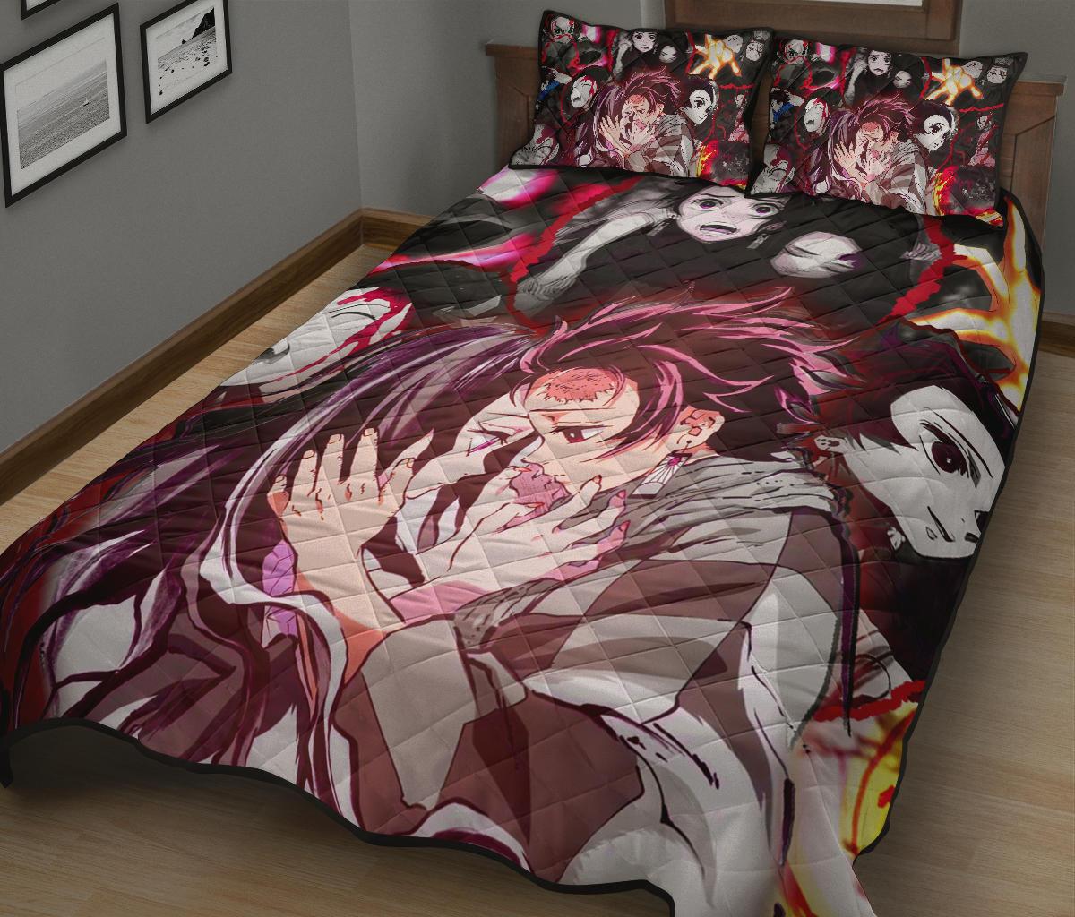 Demon Slayer 5 Anime Quilt Bed Set Pillow Case Amazing Decor Gift Ideas